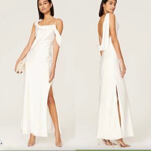 NWT Fame & Partners Francois Drape Gown - Wedding - White Maxi Dress - Size 16